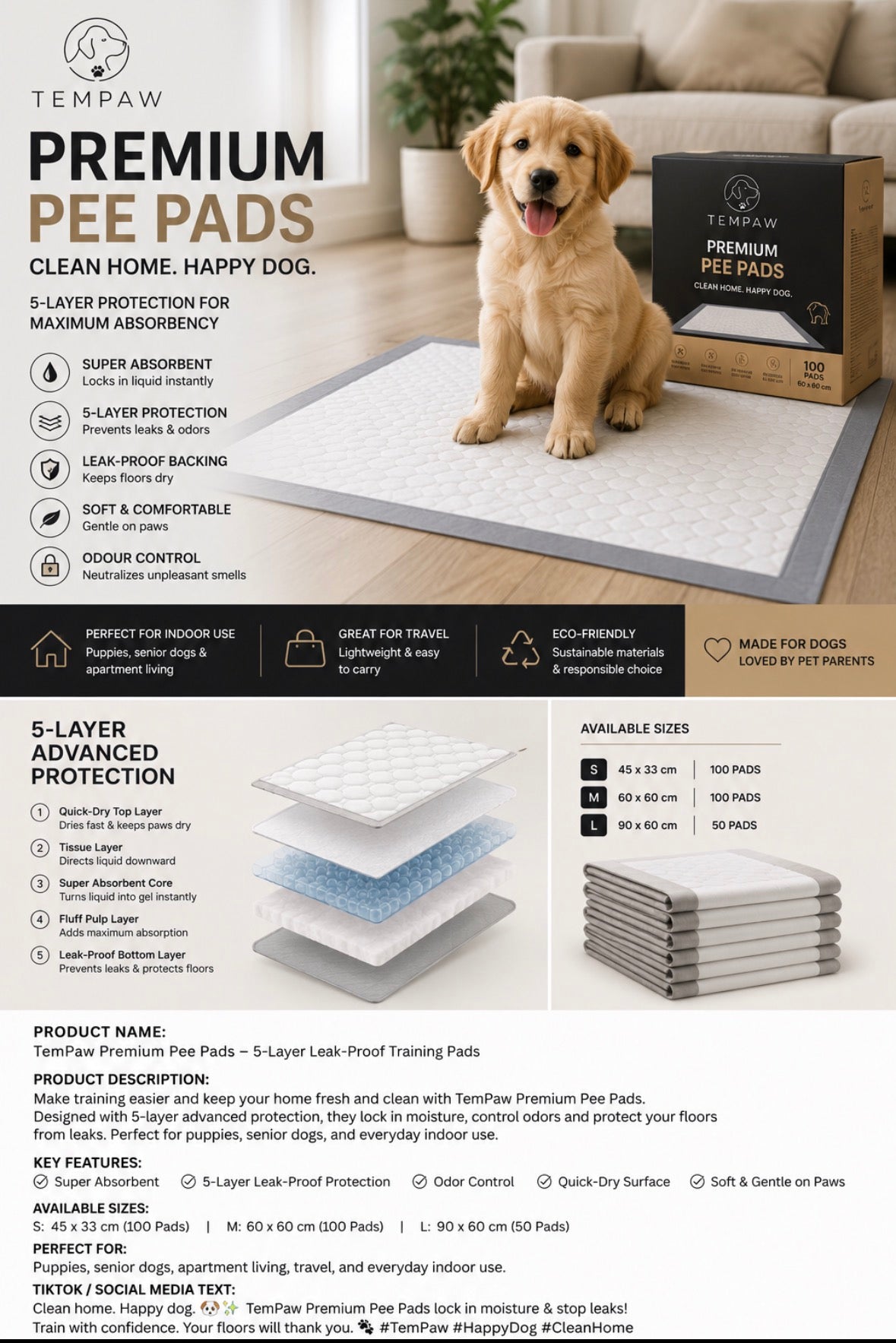 TEMPAW Premium Pee Pads