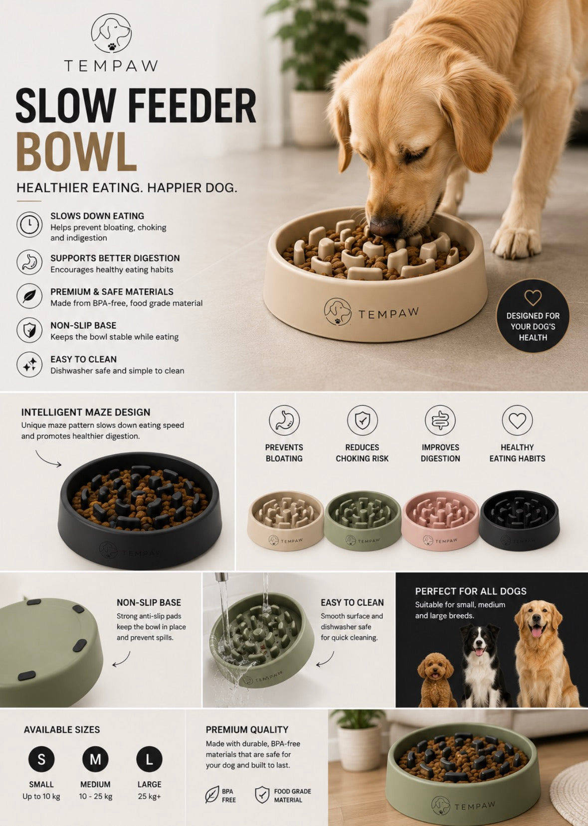 TEMPAW Slow Feeder Bowl